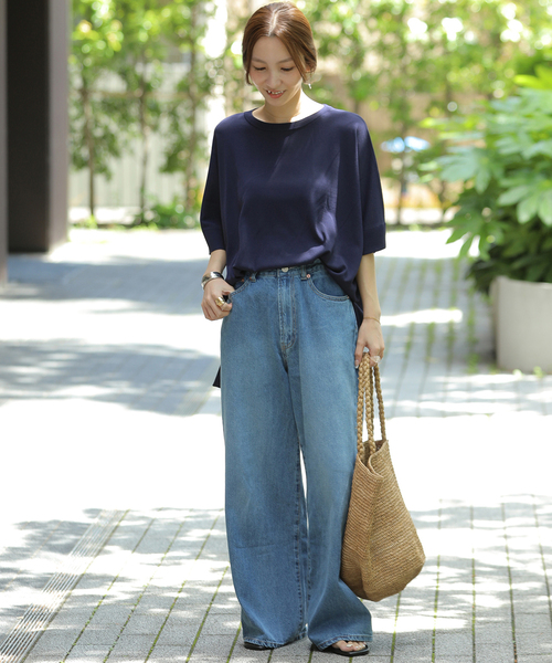 JOURNAL STANDARD relume(ジャーナルスタンダード レリューム)の「《追加6 / 新色》接触冷感 / ウォッシャブルクールポンチョプルオーバー(ニット/セーター・レディース・ブラック/グリーン/ブラウン/ライトグレー/ネイビー・FREE)」の14枚目の写真