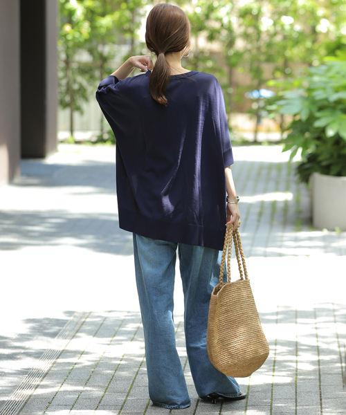 JOURNAL STANDARD relume(ジャーナルスタンダード レリューム)の「《追加6 / 新色》接触冷感 / ウォッシャブルクールポンチョプルオーバー(ニット/セーター・レディース・ブラック/グリーン/ブラウン/ライトグレー/ネイビー・FREE)」の17枚目の写真