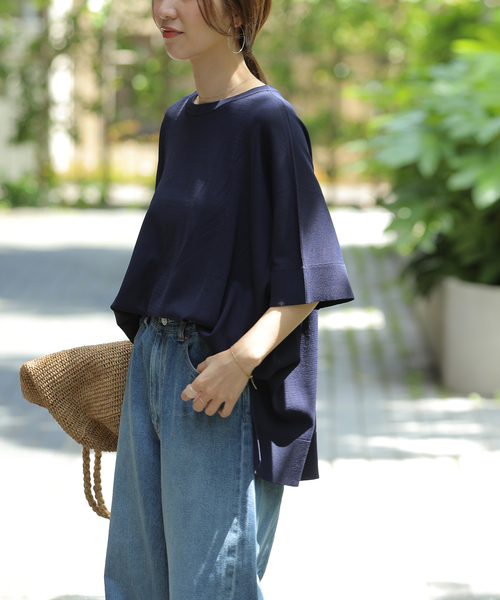 JOURNAL STANDARD relume(ジャーナルスタンダード レリューム)の「《追加6 / 新色》接触冷感 / ウォッシャブルクールポンチョプルオーバー(ニット/セーター・レディース・ブラック/グリーン/ブラウン/ライトグレー/ネイビー・FREE)」の20枚目の写真