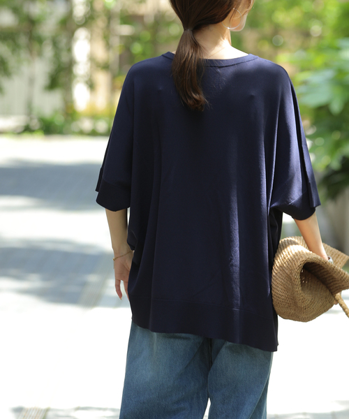 JOURNAL STANDARD relume(ジャーナルスタンダード レリューム)の「《追加6 / 新色》接触冷感 / ウォッシャブルクールポンチョプルオーバー(ニット/セーター・レディース・ブラック/グリーン/ブラウン/ライトグレー/ネイビー・FREE)」の21枚目の写真