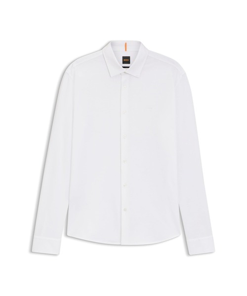 BOSS(ボス)の「【オンライン限定】スリムフィットシャツ メランジ コットンジャージー(シャツ/ブラウス・メンズ・ホワイト/ダークブルー・XL/M/S/L/XS)」の7枚目の写真