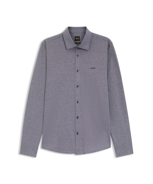 BOSS(ボス)の「【オンライン限定】スリムフィットシャツ メランジ コットンジャージー(シャツ/ブラウス・メンズ・ホワイト/ダークブルー・XL/M/S/L/XS)」の12枚目の写真