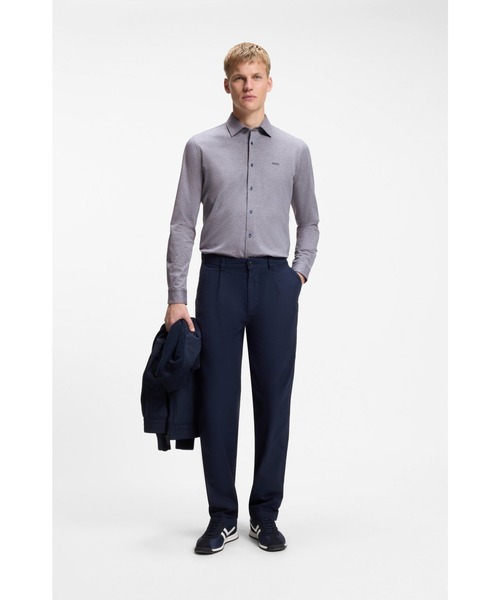 BOSS(ボス)の「【オンライン限定】スリムフィットシャツ メランジ コットンジャージー(シャツ/ブラウス・メンズ・ホワイト/ダークブルー・XL/M/S/L/XS)」の10枚目の写真