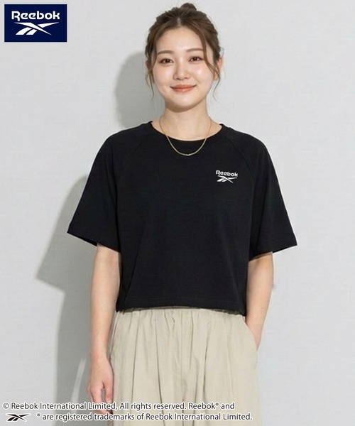 Reebok(リーボック)の「【karlas別注】Reebok リーボック クロップド ラグランTシャツ UVカット 接触冷感 半袖Tシャツ(Tシャツ/カットソー・レディース・ホワイト×ブラック/ブラック/ホワイト×ネイビー・M/L/LL)」の3枚目の写真