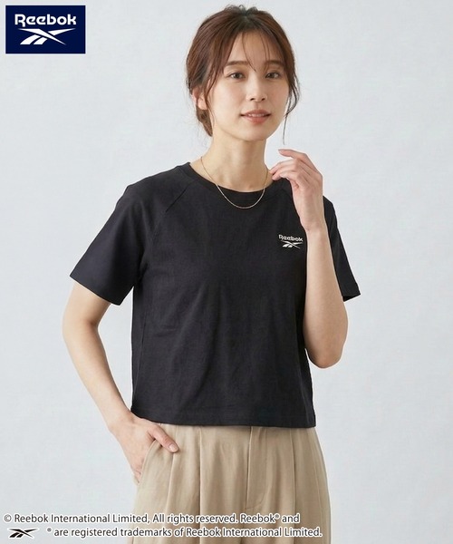 Reebok(リーボック)の「【karlas別注】Reebok リーボック クロップド ラグランTシャツ UVカット 接触冷感 半袖Tシャツ(Tシャツ/カットソー・レディース・ホワイト×ブラック/ブラック/ホワイト×ネイビー・M/L/LL)」の12枚目の写真
