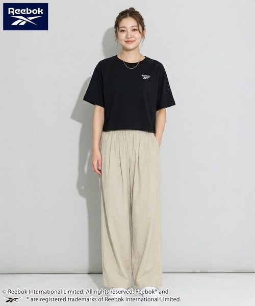 Reebok(リーボック)の「【karlas別注】Reebok リーボック クロップド ラグランTシャツ UVカット 接触冷感 半袖Tシャツ(Tシャツ/カットソー・レディース・ホワイト×ブラック/ブラック/ホワイト×ネイビー・M/L/LL)」の11枚目の写真