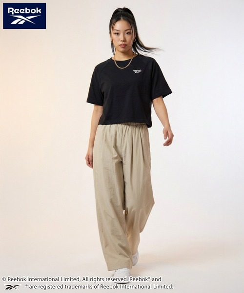 Reebok(リーボック)の「【karlas別注】Reebok リーボック クロップド ラグランTシャツ UVカット 接触冷感 半袖Tシャツ(Tシャツ/カットソー・レディース・ホワイト×ブラック/ブラック/ホワイト×ネイビー・M/L/LL)」の14枚目の写真