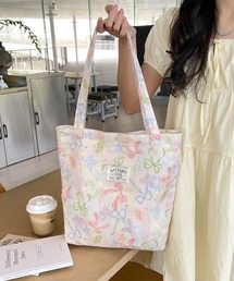 Mignonjour（ミニョンジュール）の「Mignonjour/リボンフラワー柄トートバッグ M2914（ルームウェア/パジャマ）」