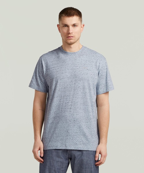 G-STAR(ジースター)の「True Regular T-Shirt/ベーシックデザインワンポイントブランドロゴTシャツ(Tシャツ/カットソー・メンズ・ダークブラック/ホワイト系その他/ライトブルー・MEDIUM/SMALL/X-SMALL/X-LARGE/LARGE)」の3枚目の写真