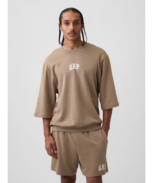 GAP（ギャップ）の「オーバーサイズ GAPロゴ フレンチテリーTシャツ（スウェット・メンズ・オフホワイト/ネイビー/ブラウン/ブラック・XS/L/M/S/XL）」の18枚目の写真