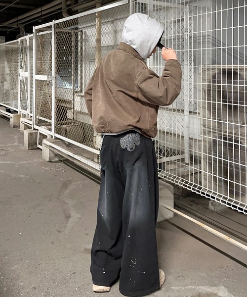 MandO(エムオー)(エムオー)の「ドッグロゴウォッシュペイントバギーパンツ(その他パンツ・メンズ・ブラウン/カーキ/ブラック・LARGE/MEDIUM/SMALL)」の1枚目の写真