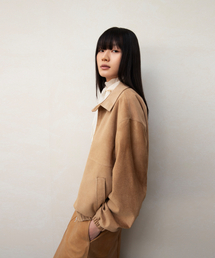 ANDROS（アンドロス）の「Mimi Suede Blouson Jacket (Beige)（ライダースジャケット）」