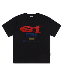 クレイ ESCF ロゴ コラージュプリント オーバーサイズ 半袖Tシャツ ブラック