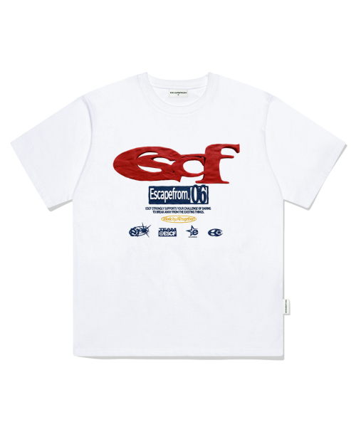 ESCAPEFROM(エスケープフロム)の「クレイ ESCF ロゴ コラージュプリント オーバーサイズ 半袖Tシャツ ブラック(Tシャツ/カットソー・レディース・その他・SMALL/MEDIUM/LARGE)」の3枚目の写真