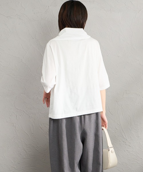 mizuiroind（ミズイロインド）の「[mizuiro ind/ミズイロインド] アシンメトリーカラー プルオーバー（Tシャツ/カットソー・レディース・ブラック/オフホワイト/ブルー・F）」の12枚目の写真