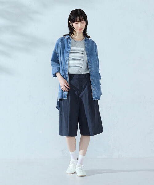 COMME CA ISM(コムサイズム)の「コットンナイロンウェザー ハーフパンツ(その他パンツ・レディース・ネイビー/ベージュ・MEDIUM/LARGE)」の13枚目の写真