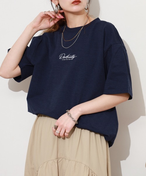 FUNALIVE（ファンアライブ）の「ワンポイント刺繍 ストレッチT 接触冷感 吸水速乾 UVカット（Tシャツ/カットソー・メンズ・ホワイト/ライトブラック/スミクロ/ブラック系その他2/ブラック/ホワイト系その他2/ネイビー系/ネイビー系2・M/L/LL）」の7枚目の写真