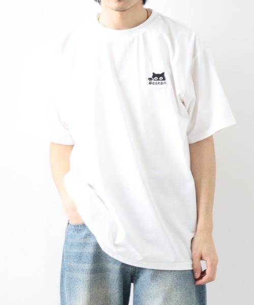 FUNALIVE（ファンアライブ）の「ワンポイント刺繍 ストレッチT 接触冷感 吸水速乾 UVカット（Tシャツ/カットソー・メンズ・ホワイト/ライトブラック/スミクロ/ブラック系その他2/ブラック/ホワイト系その他2/ネイビー系/ネイビー系2・M/L/LL）」の2枚目の写真