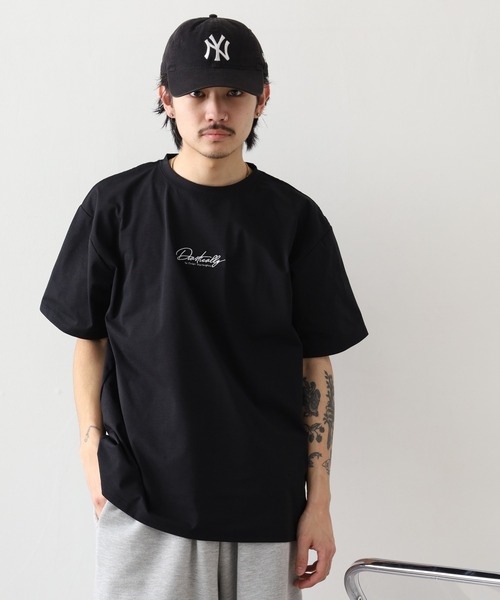 FUNALIVE（ファンアライブ）の「ワンポイント刺繍 ストレッチT 接触冷感 吸水速乾 UVカット（Tシャツ/カットソー・メンズ・ホワイト/ライトブラック/スミクロ/ブラック系その他2/ブラック/ホワイト系その他2/ネイビー系/ネイビー系2・M/L/LL）」の16枚目の写真