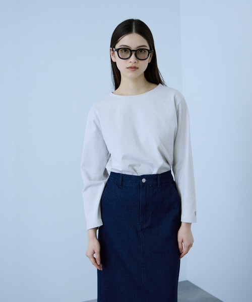 VICKY(ビッキー)の「【シーズンレス】袖刺繍コットンプルオーバー(Tシャツ/カットソー・レディース・オフホワイト/ネイビー/ライトグレー/ブラック・M)」の17枚目の写真