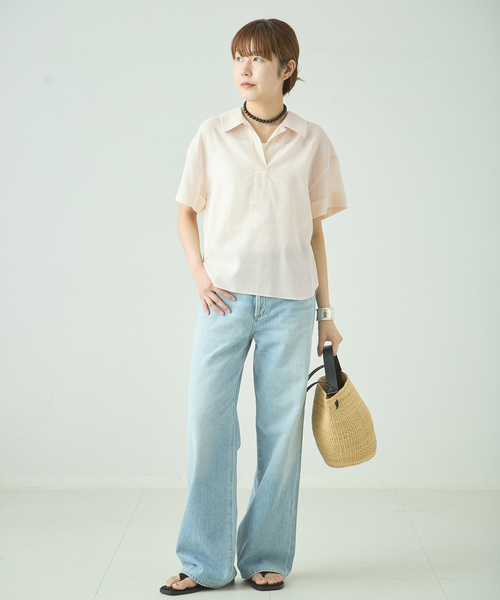The Loom(ザ ルーム)の「The Loom/ザ ルーム BACK TUCK SHIRT シャツ TL18UO-WH11(シャツ/ブラウス・レディース・ベージュ/ホワイト・SMALL)」の19枚目の写真