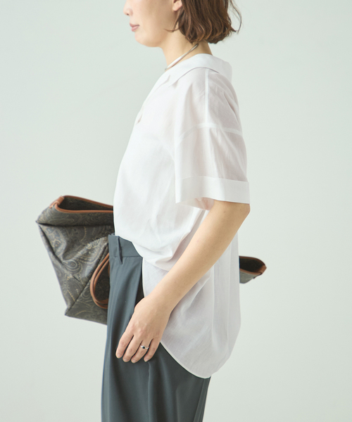 The Loom(ザ ルーム)の「The Loom/ザ ルーム BACK TUCK SHIRT シャツ TL18UO-WH11(シャツ/ブラウス・レディース・ベージュ/ホワイト・SMALL)」の21枚目の写真