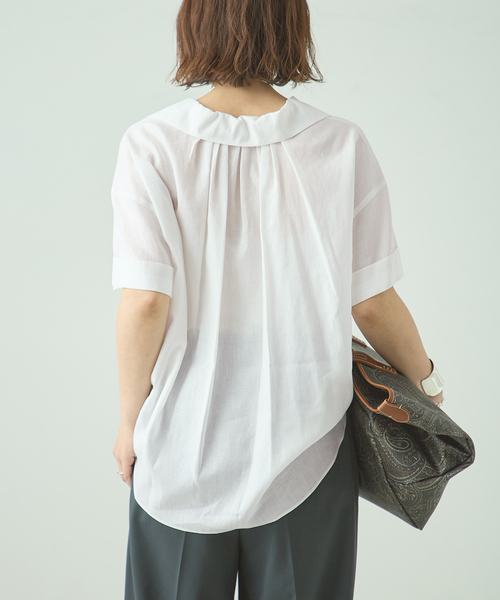 The Loom(ザ ルーム)の「The Loom/ザ ルーム BACK TUCK SHIRT シャツ TL18UO-WH11(シャツ/ブラウス・レディース・ベージュ/ホワイト・SMALL)」の22枚目の写真