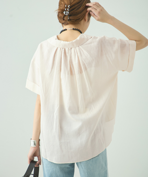 The Loom(ザ ルーム)の「The Loom/ザ ルーム BACK TUCK SHIRT シャツ TL18UO-WH11(シャツ/ブラウス・レディース・ベージュ/ホワイト・SMALL)」の5枚目の写真