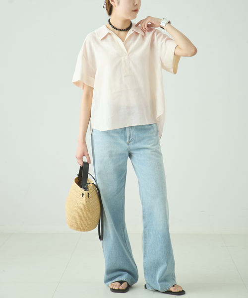 The Loom(ザ ルーム)の「The Loom/ザ ルーム BACK TUCK SHIRT シャツ TL18UO-WH11(シャツ/ブラウス・レディース・ベージュ/ホワイト・SMALL)」の6枚目の写真