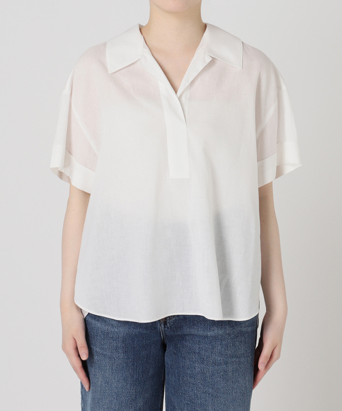The Loom(ザ ルーム)の「The Loom/ザ ルーム BACK TUCK SHIRT シャツ TL18UO-WH11(シャツ/ブラウス・レディース・ベージュ/ホワイト・SMALL)」の8枚目の写真