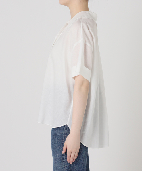 The Loom(ザ ルーム)の「The Loom/ザ ルーム BACK TUCK SHIRT シャツ TL18UO-WH11(シャツ/ブラウス・レディース・ベージュ/ホワイト・SMALL)」の9枚目の写真