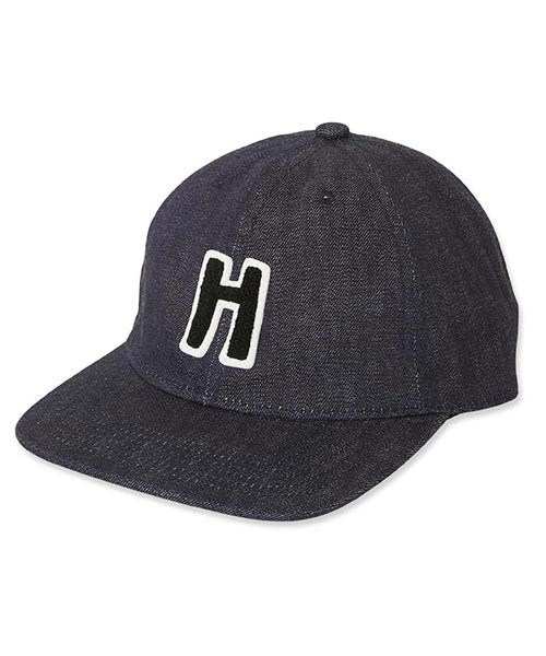 HOLLYWOOD RANCH MARKET(ハリウッドランチマーケット)の「レイジーHワッペン デニムウォッシュド ベースボールキャップ(キャップ・メンズ・インディゴブルー・ONE SIZE)」の1枚目の写真