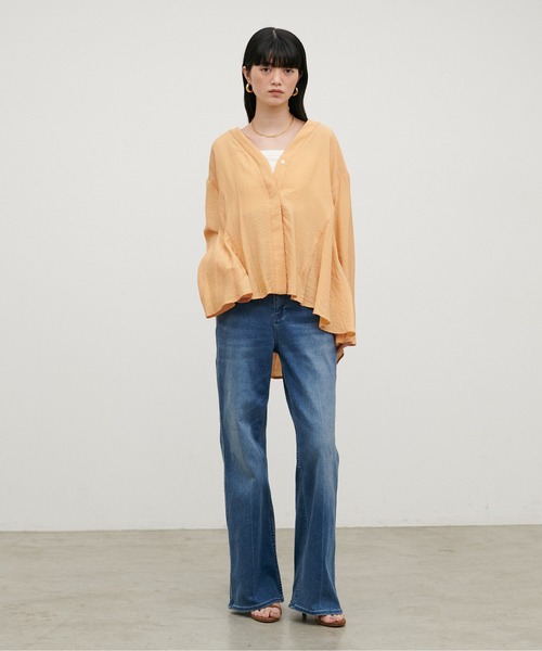 LARUTA（ラルータ）の「【LARUTA】ヴィンテージVネックブラウス（シャツ/ブラウス・レディース・オフホワイト/チャコールグレー/オレンジ・MEDIUM）」の16枚目の写真