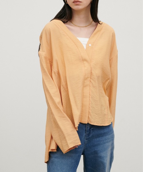 LARUTA（ラルータ）の「【LARUTA】ヴィンテージVネックブラウス（シャツ/ブラウス・レディース・オフホワイト/チャコールグレー/オレンジ・MEDIUM）」の22枚目の写真