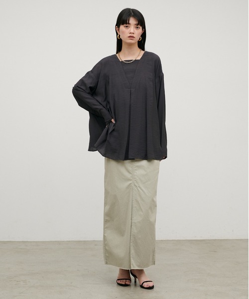 LARUTA（ラルータ）の「【LARUTA】ヴィンテージVネックブラウス（シャツ/ブラウス・レディース・オフホワイト/チャコールグレー/オレンジ・MEDIUM）」の19枚目の写真
