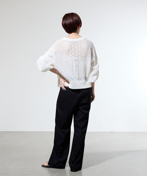 IENA（イエナ）の「《一部カラー店舗限定》ライトツイルセミワイドパンツ（その他パンツ・レディース・ベージュ/ブラック/レッド・34/38/36）」の21枚目の写真