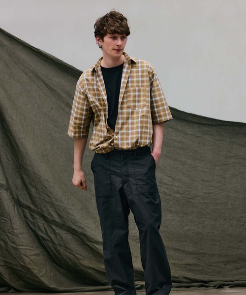 FACTOTUM(ファクトタム)の「【FACTOTUM】 Check Wide Short Sleeve Shirt(シャツ/ブラウス・メンズ・ブラック系/ブラウン系・44/46/48)」の6枚目の写真