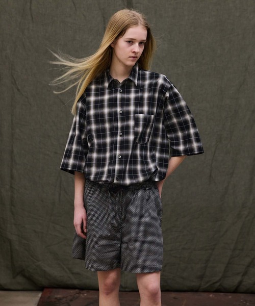 FACTOTUM(ファクトタム)の「【FACTOTUM】 Check Wide Short Sleeve Shirt(シャツ/ブラウス・メンズ・ブラック系/ブラウン系・44/46/48)」の18枚目の写真