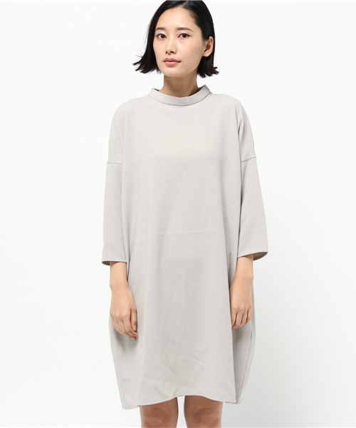 LBC（エルビーシー）の「ポリレーヨン2重織プチネックワンピース（ワンピース・レディース・ライトグレー/チャコールグレー/ダークブルー・MEDIUM/LARGE）」の4枚目の写真