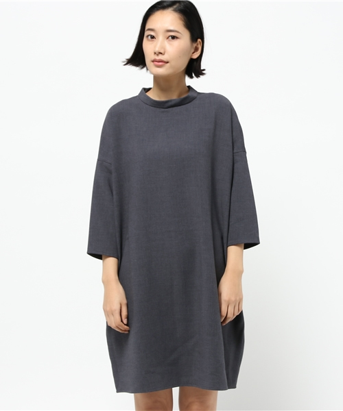 LBC（エルビーシー）の「ポリレーヨン2重織プチネックワンピース（ワンピース・レディース・ライトグレー/チャコールグレー/ダークブルー・MEDIUM/LARGE）」の13枚目の写真