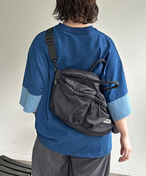 CPCM(シーピーシーエム)の「カットデニム袖配色T(Tシャツ/カットソー・レディース・ブルー/ブラック/ネイビー・MEDIUM/LARGE)」の11枚目の写真