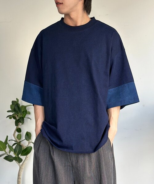 CPCM(シーピーシーエム)の「カットデニム袖配色T(Tシャツ/カットソー・レディース・ブルー/ブラック/ネイビー・MEDIUM/LARGE)」の18枚目の写真