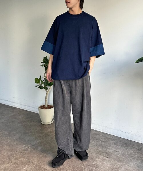 CPCM(シーピーシーエム)の「カットデニム袖配色T(Tシャツ/カットソー・レディース・ブルー/ブラック/ネイビー・MEDIUM/LARGE)」の22枚目の写真