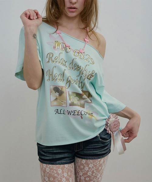 SCULPTOR(スカルプター)の「Healing Off-Shoulder Tee(Tシャツ/カットソー・レディース・ブルー/パープル/ホワイト・SMALL/MEDIUM/LARGE)」の11枚目の写真