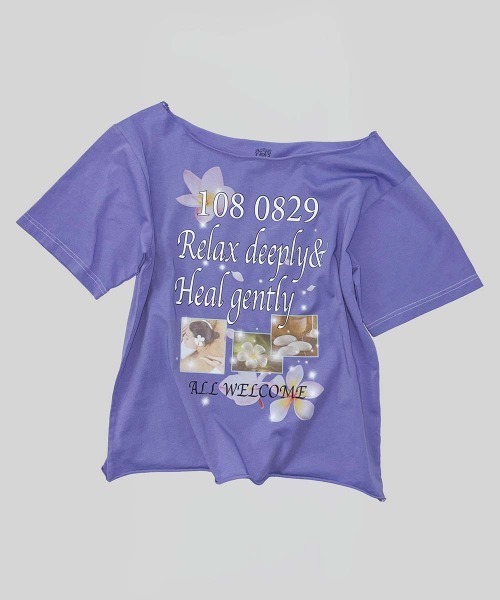SCULPTOR(スカルプター)の「Healing Off-Shoulder Tee(Tシャツ/カットソー・レディース・ブルー/パープル/ホワイト・SMALL/MEDIUM/LARGE)」の12枚目の写真