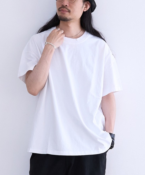 LES TIEN(レスティエン)の「LES TIEN OVERSIZED TEE (HV-2036J)(Tシャツ/カットソー・メンズ・ネイビー/ホワイト/ブラック系その他/ブラック・LARGE/MEDIUM)」の2枚目の写真