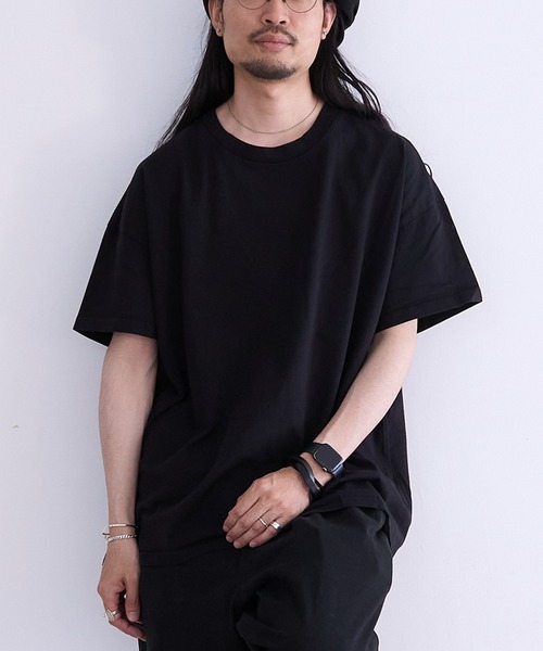 LES TIEN(レスティエン)の「LES TIEN OVERSIZED TEE (HV-2036J)(Tシャツ/カットソー・メンズ・ネイビー/ホワイト/ブラック系その他/ブラック・LARGE/MEDIUM)」の3枚目の写真