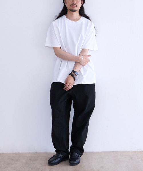 LES TIEN(レスティエン)の「LES TIEN OVERSIZED TEE (HV-2036J)(Tシャツ/カットソー・メンズ・ネイビー/ホワイト/ブラック系その他/ブラック・LARGE/MEDIUM)」の8枚目の写真