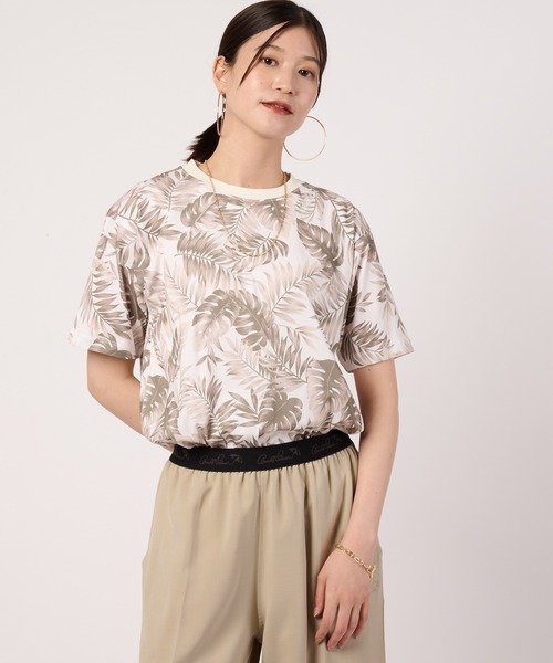 Arnold Palmer(アーノルドパーマー)の「シェア リゾート柄 Tシャツ(Tシャツ/カットソー・レディース・ブラウン系その他/グリーン系その他/ホワイト系その他/ブルー系その他・S/M/L/LL/XS)」の1枚目の写真