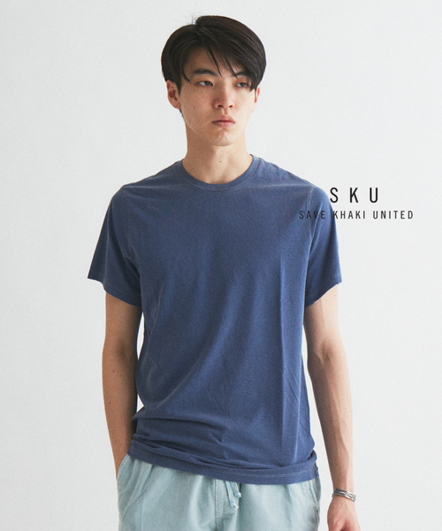 SAVE KHAKI UNITED(セーブカーキユナイテッド)の「SAVE KHAKI UNITED / セーブ カーキ ユナイテッド スーピマ ジャージー Tシャツ(Tシャツ/カットソー・メンズ・ブラック/ホワイト/コバルトブルー/サファリグリーン・MEDIUM/LARGE/X-LARGE)」の4枚目の写真